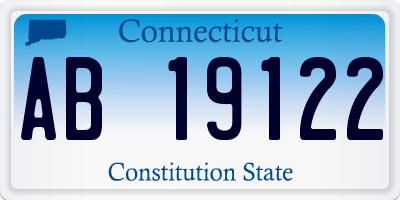 CT license plate AB19122