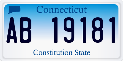 CT license plate AB19181