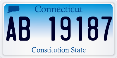 CT license plate AB19187