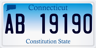 CT license plate AB19190