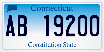 CT license plate AB19200