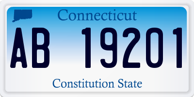 CT license plate AB19201