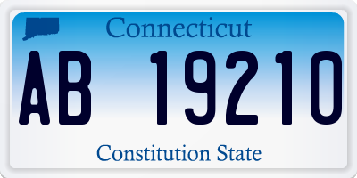 CT license plate AB19210