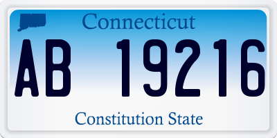 CT license plate AB19216