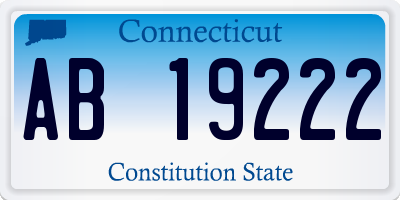 CT license plate AB19222