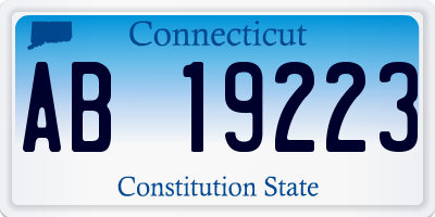 CT license plate AB19223