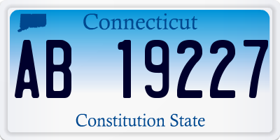 CT license plate AB19227