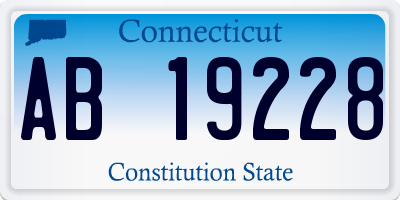 CT license plate AB19228