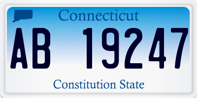 CT license plate AB19247