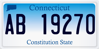 CT license plate AB19270