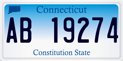 CT license plate AB19274