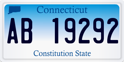 CT license plate AB19292