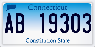 CT license plate AB19303