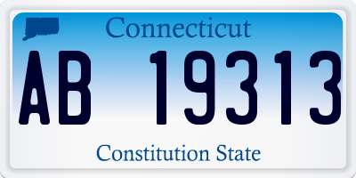 CT license plate AB19313