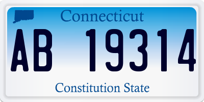 CT license plate AB19314