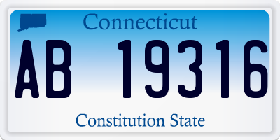 CT license plate AB19316