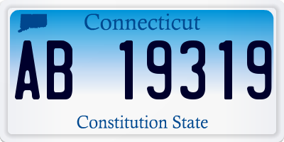 CT license plate AB19319