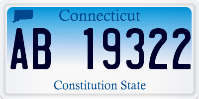 CT license plate AB19322