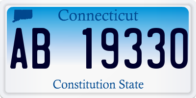 CT license plate AB19330