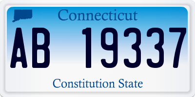 CT license plate AB19337