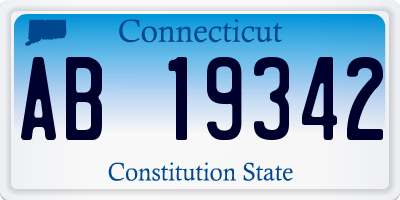 CT license plate AB19342