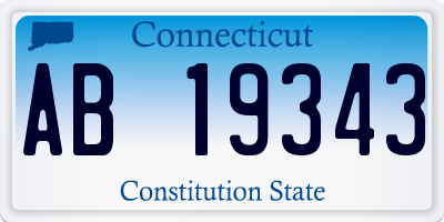 CT license plate AB19343