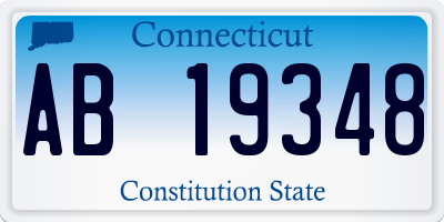 CT license plate AB19348