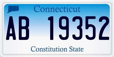 CT license plate AB19352