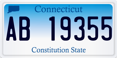 CT license plate AB19355