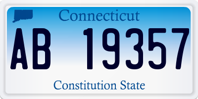 CT license plate AB19357