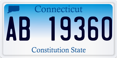 CT license plate AB19360