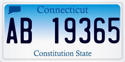 CT license plate AB19365