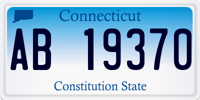 CT license plate AB19370