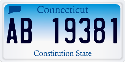 CT license plate AB19381