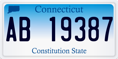 CT license plate AB19387