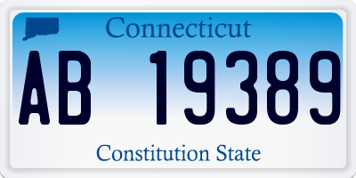 CT license plate AB19389