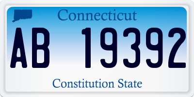 CT license plate AB19392