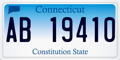 CT license plate AB19410