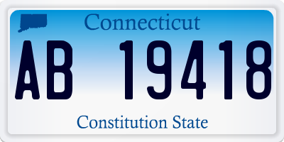 CT license plate AB19418