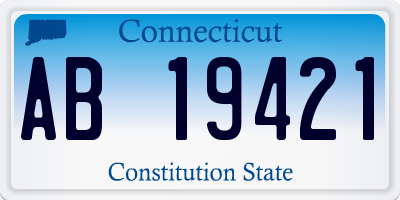 CT license plate AB19421