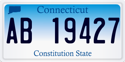 CT license plate AB19427