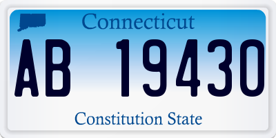 CT license plate AB19430