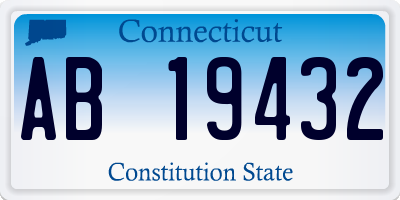 CT license plate AB19432