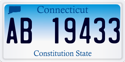 CT license plate AB19433