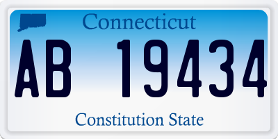 CT license plate AB19434