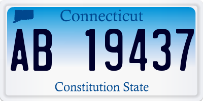 CT license plate AB19437