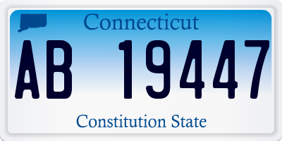 CT license plate AB19447