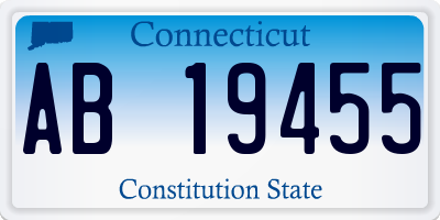 CT license plate AB19455