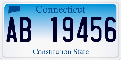 CT license plate AB19456