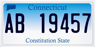 CT license plate AB19457